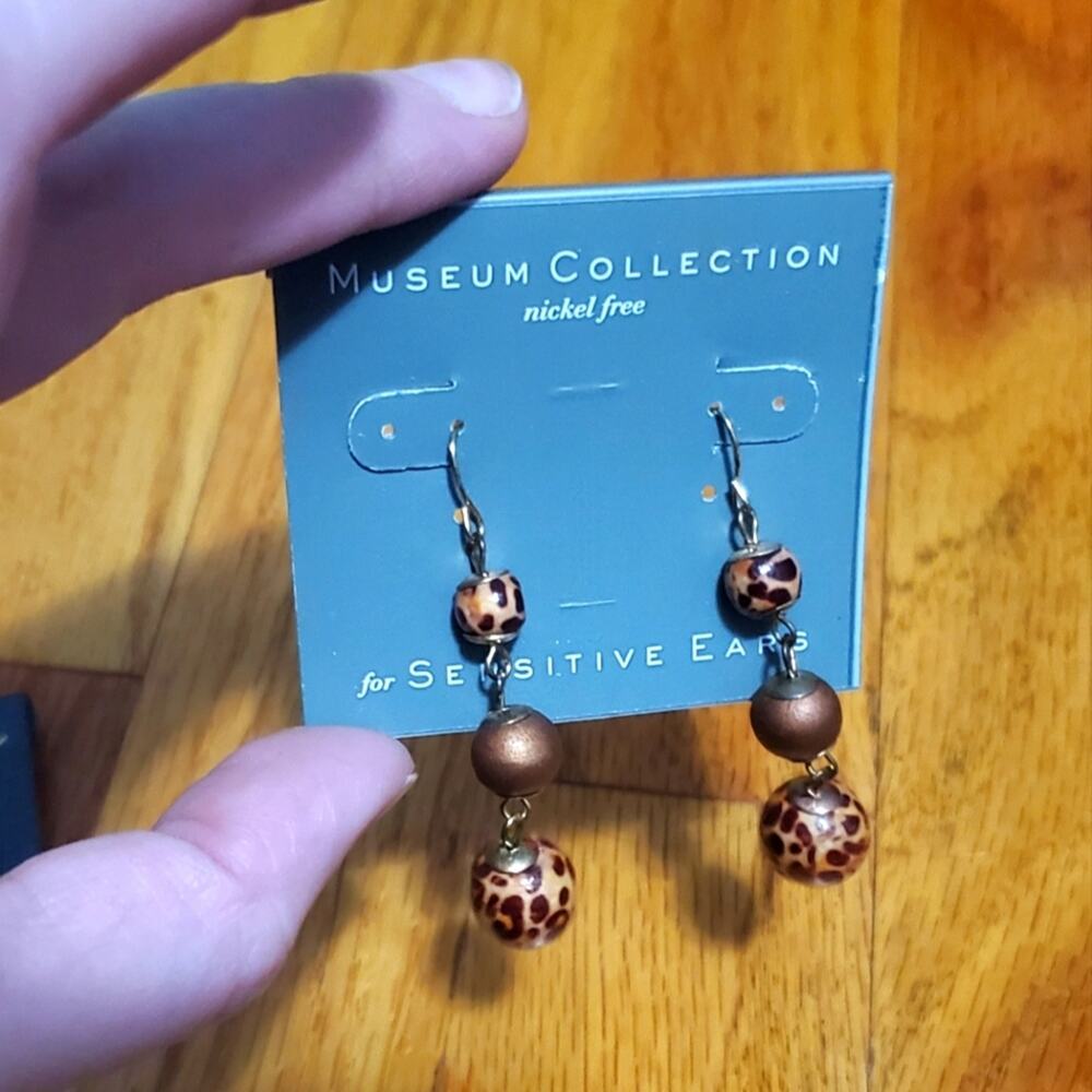 Museum Collection Bohemian Style Triple Bead Dangle Earrings